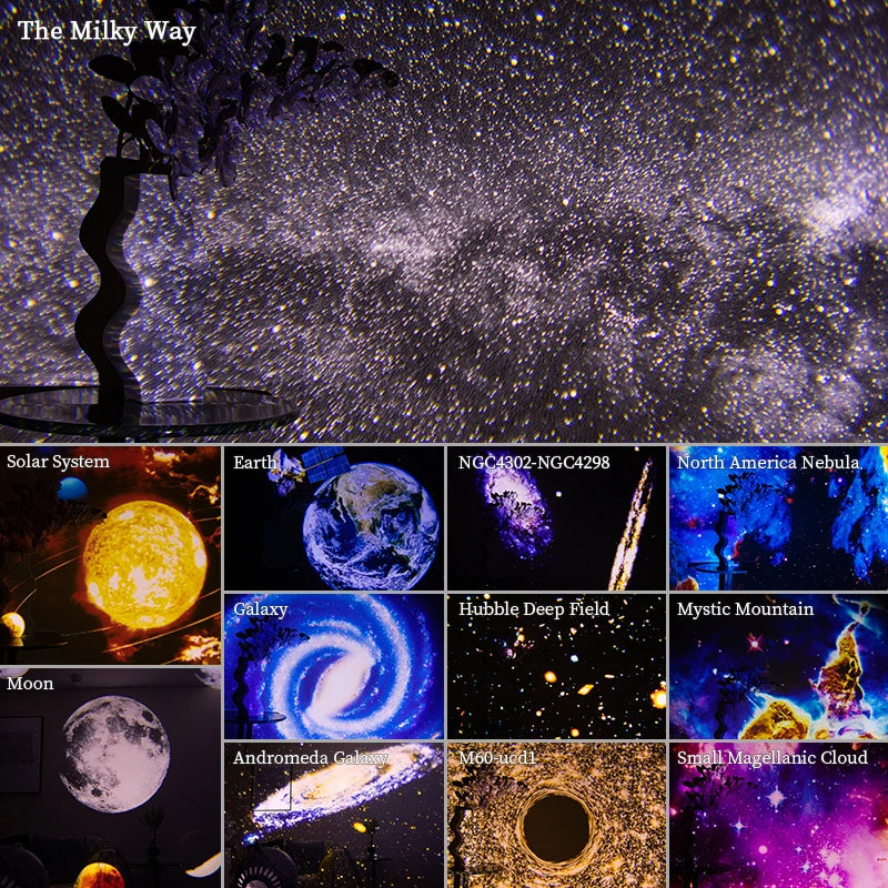 Night Light Galaxy Projector Starry Sky Projector 360 Rotate Planetarium Lamp For Kids Bedroom Valentine's Day Gift Wedding Decor