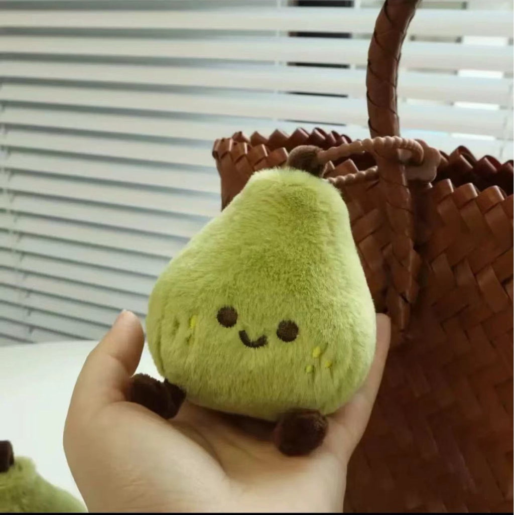 Green Pear Plush Doll with Hanging Chain