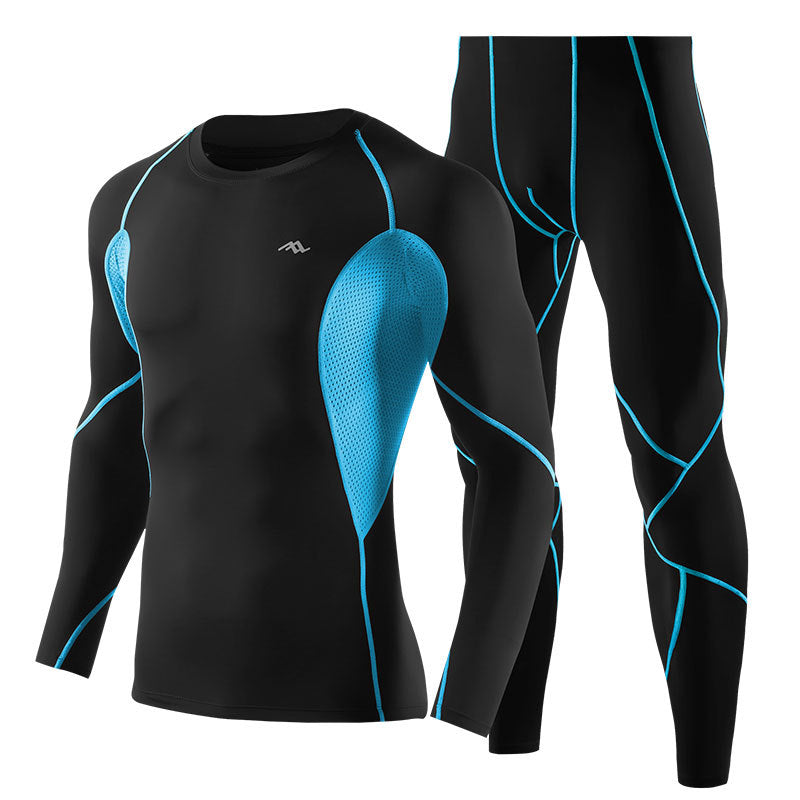 Traje deportivo de manga larga de compresión de secado rápido para hombre