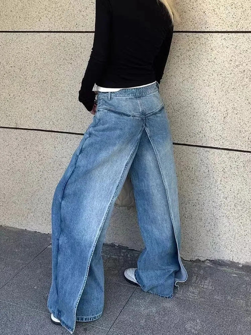 American-style Y2K style wide-leg jeans