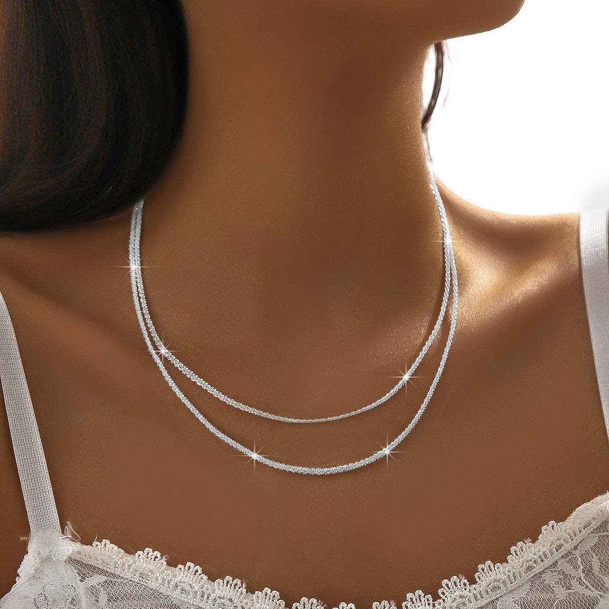 Minimalist Green Diamond U-Shape Necklace