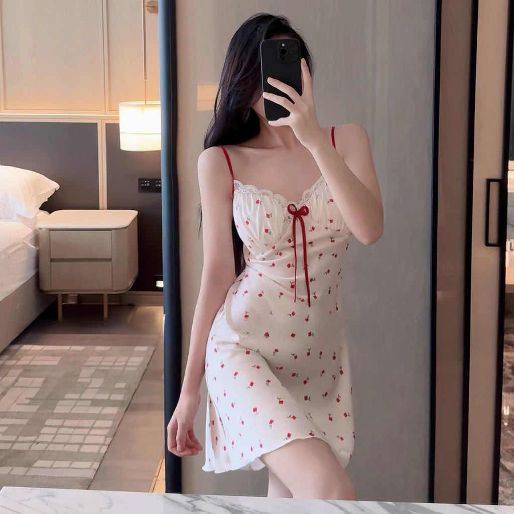 Suspender Nightgown with Breast Pad