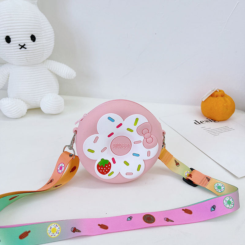 Silicone Children's Portable Crossbody Fruit Donut Shoulder Bag