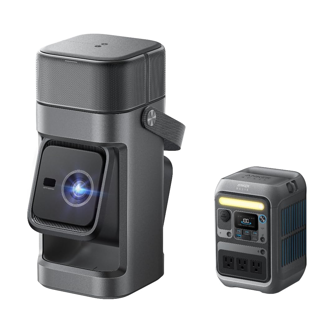 soundcore Nebula P1 Portable GTV Projector with Detachable Speakers, 650 ANSI Lumens, 1080P, 20W Truly 2.0 Surround Sound, Dolby Audio, Built-In Gimbal, Auto Adjustment, 180" Big Screen, Carry Handle