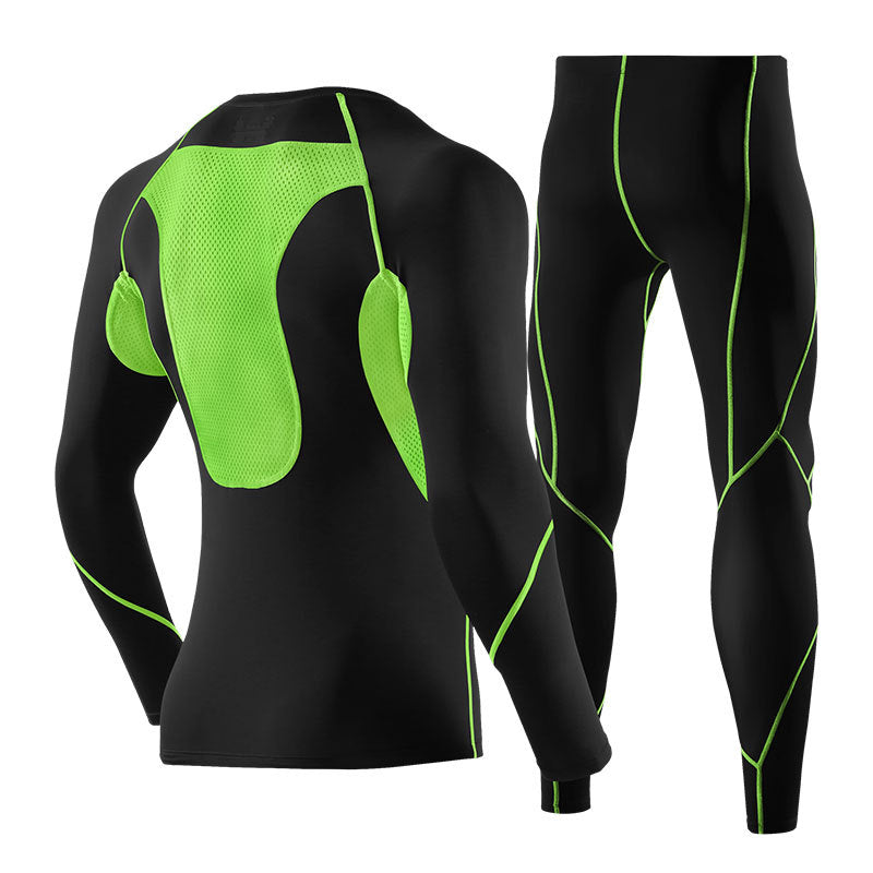 Traje deportivo de manga larga de compresión de secado rápido para hombre