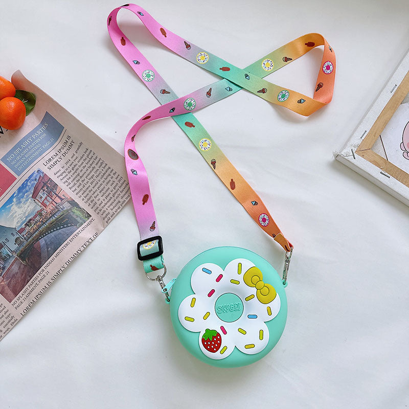 Silicone Children's Portable Crossbody Fruit Donut Shoulder Bag