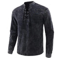 Men's Retro Stand Collar Long Sleeve Shirt
