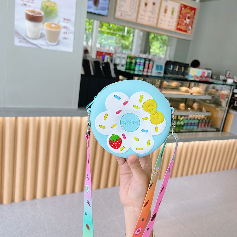 Silicone Children's Portable Crossbody Fruit Donut Shoulder Bag