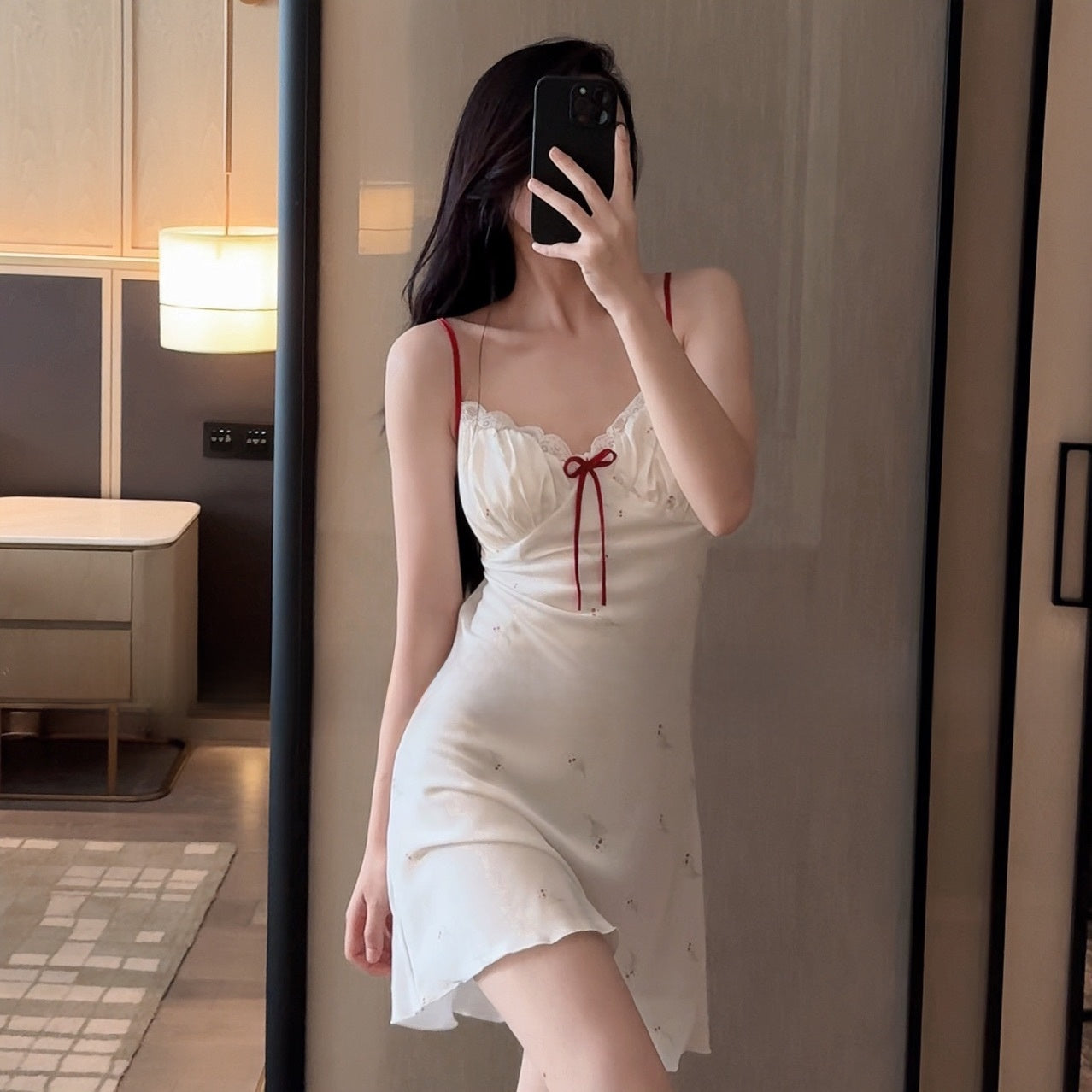 Suspender Nightgown with Breast Pad