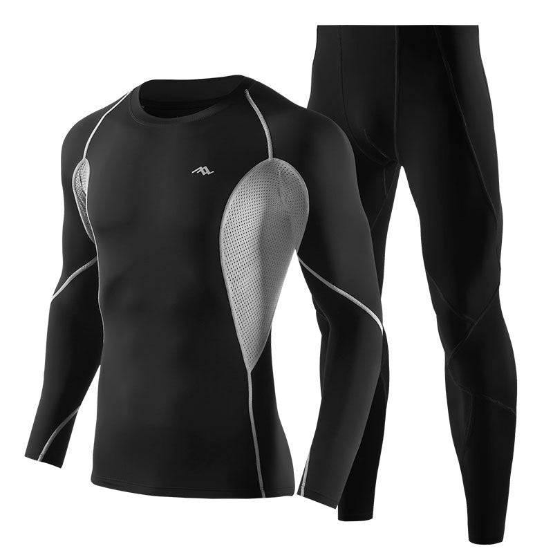 Traje deportivo de manga larga de compresión de secado rápido para hombre