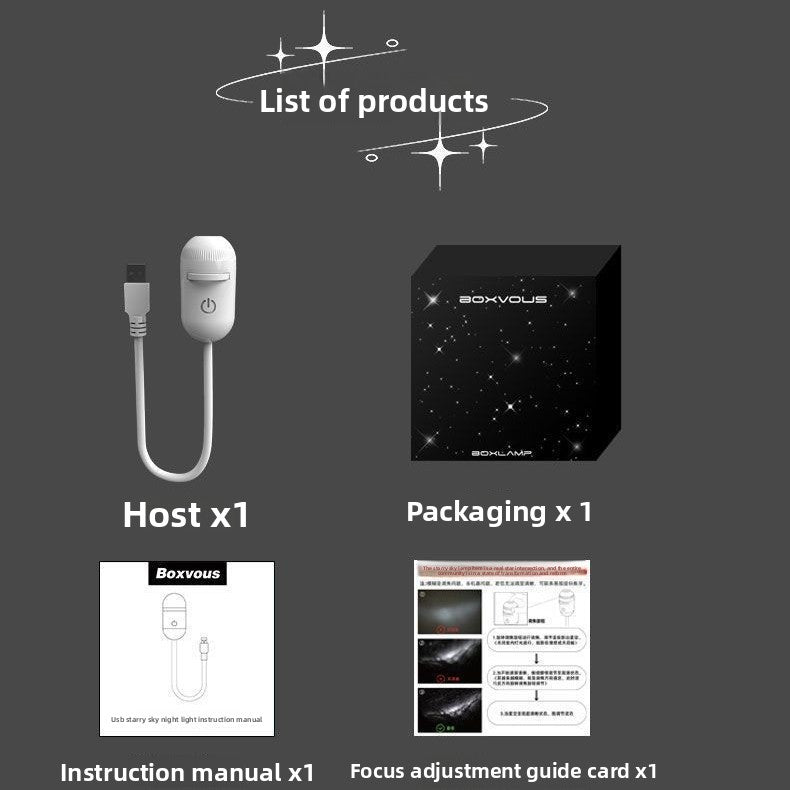 USB Star Projection Night Light