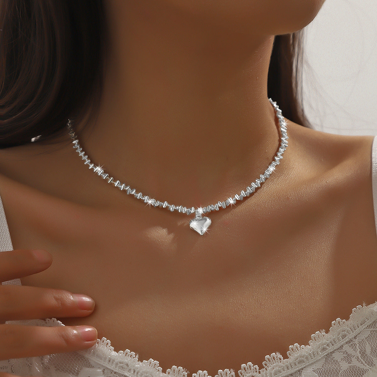 Minimalist Green Diamond U-Shape Necklace