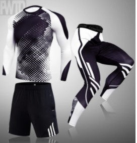 Traje de entrenamiento de manga larga de ropa deportiva de compresión de secado rápido para hombre