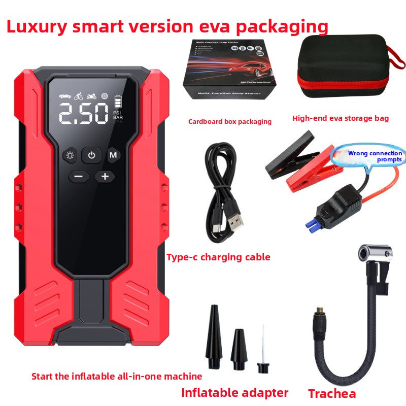 Arrancador de emergencia para coche con compresor de aire y batería externa
