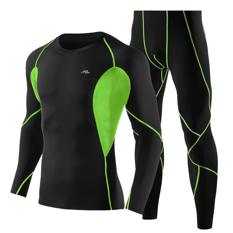 Traje deportivo de manga larga de compresión de secado rápido para hombre
