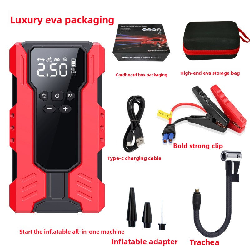 Arrancador de emergencia para coche con compresor de aire y batería externa