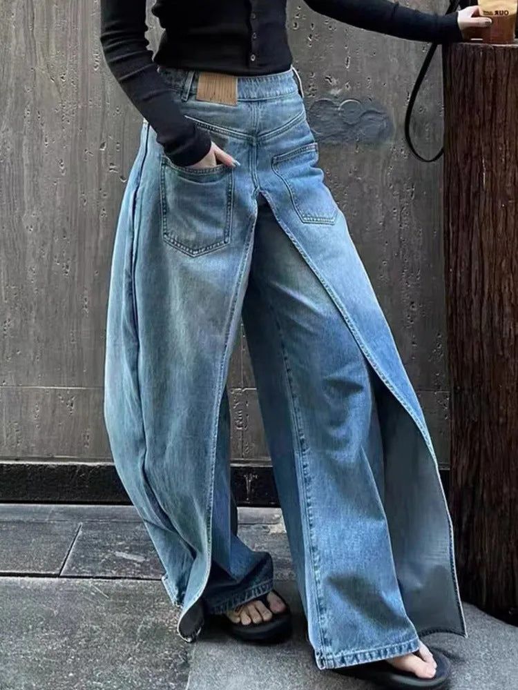 American-style Y2K style wide-leg jeans