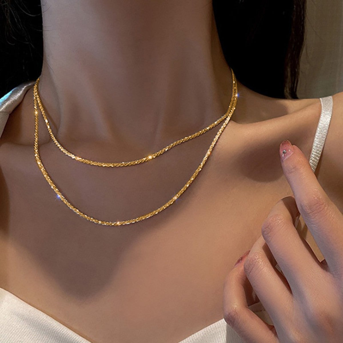 Minimalist Green Diamond U-Shape Necklace